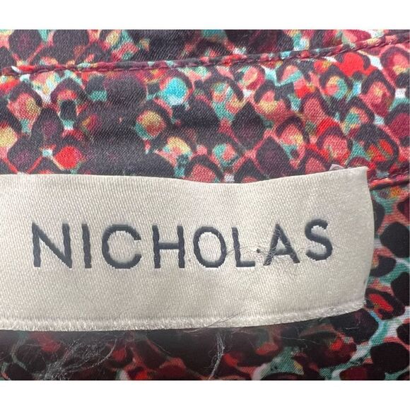 Nicholas Page Snakeskin Print Collared Shirt NWOT Size 2 - Picture 6 of 8